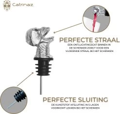 Catrinaz® - Verseur Premium Avec Tête De Mort - Bec Verseur - Verseur à Vin - Verseur - Couleur Argent - Tête De Mort Argentée - Tête De Mort - Coffret Cadeau Luxe - Cadeau Uniek - Cadeau Pour Homme Et Femme -Dégustation Délicate 1200x1142 3