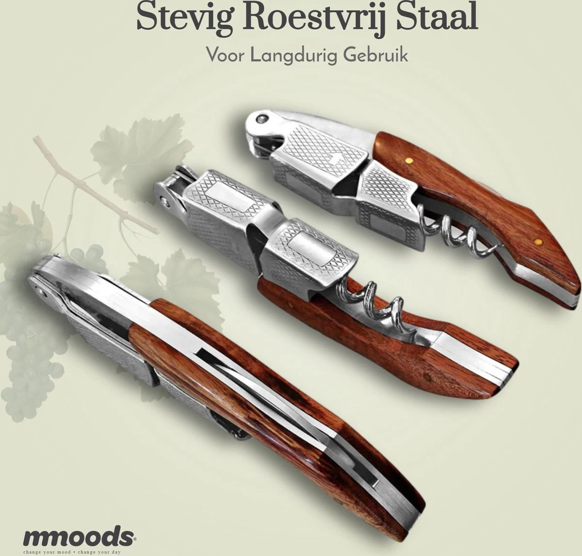 Mmoods Wine Opener - Couteau De Serveur à Rainure Fendue - Couteau Sommelier - Cadeau - Tire-bouchon à Vin 5 Mmoods Wine Opener - Couteau De Serveur à Rainure Fendue - Couteau Sommelier - Cadeau - Tire-bouchon à Vin – Image 3