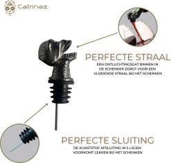 Catrinaz® - Verseur Premium Avec Tête De Mort - Bec Verseur - Verseur à Vin - Verseur - Zwart - Tête De Mort Noire - Tête De Mort - Coffret Cadeau Luxe - Cadeau Uniek - Cadeau Homme Et Femme -Dégustation Délicate 1200x1146 6