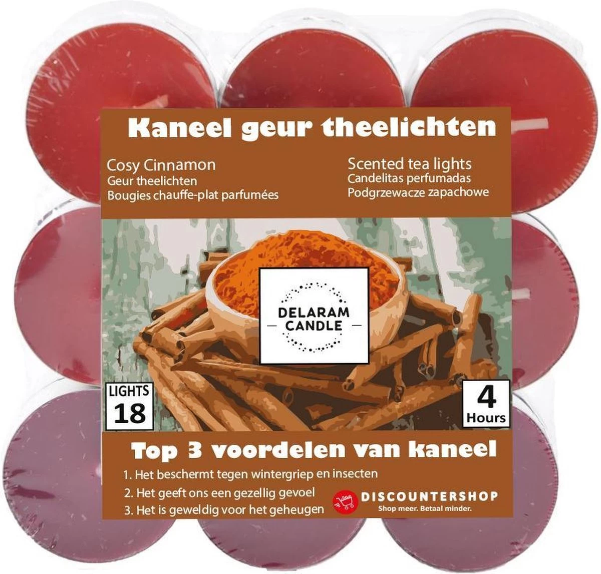 Parfumés Tea Lights - Tea Lights Avec 4 Durée De Combustion - Bougies Chauffe-plat - Parfum Tea Lights -theelichten - 18 Pcs Lumières De Thé Avec L' Geur - Cozy Feux De Thé Saveur Cannelle 5 Parfumés Tea Lights - Tea Lights Avec 4 Durée De Combustion - Bougies Chauffe-plat - Parfum Tea Lights -theelichten - 18 Pcs Lumières De Thé Avec L' Geur - Cozy Feux De Thé Saveur Cannelle – Image 3