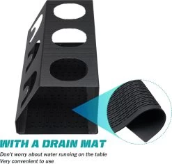 KINGDOWAY Porte-bouteilles - Porte-bouteilles - Porte-bouteilles - Avec Tapis Anti-goutte - Pour Bouteilles Duo, Crystal, Easy, Fuse, E-mail Soda Stream - Zwart Mat -Dégustation Délicate 1200x1148