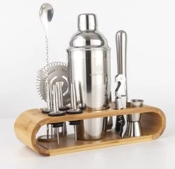 Cocktail Set Premium - Cocktail Set 12 Pièces Avec Bamboe Standard - Cocktail Shaker 750ml - Argent - Coffret Cadeau Luxe -Dégustation Délicate 1200x1154 1