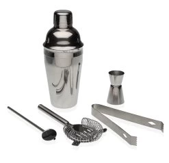 Versa Ensemble Shaker à Cocktail | 5 Pièces | Shaker 550ML | Emballage Cadeau | Ensemble De Cocktail