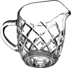 KADAX Pot à Lait En Verre, Pot à Lait Avec Anse, Pot à Chantilly, Sauce, Petit Pot En Verre Pour Lait, Crème, Sauce, Café, Facile à Nettoyer, Transparent (200 Ml, Diamants)