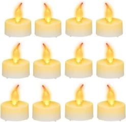 Relaxdays 12 X Bougies Chauffe-plat LED Dans Un Ensemble De Bougies Chauffe-plat - éclairage De Fête - Atmosphérique - Blanc