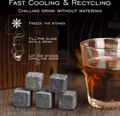 BOTC Whisky Stones Glaçons Réutilisables - Pierres à Whisky Réutilisables - 9 Pièces-KWISO156 -Dégustation Délicate 1200x1162 6
