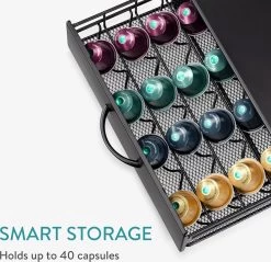 Navaris Porte-capsule Avec Tiroir - Support En Fer Pour Tasses à Café - Convient Aux Tasses Nespresso Vertuo - Tiroir De Rangement Pour 40 Capsules De Café 10 Navaris Porte-capsule Avec Tiroir - Support En Fer Pour Tasses à Café - Convient Aux Tasses Nespresso Vertuo - Tiroir De Rangement Pour 40 Capsules De Café -Dégustation Délicate 1200x1163 1