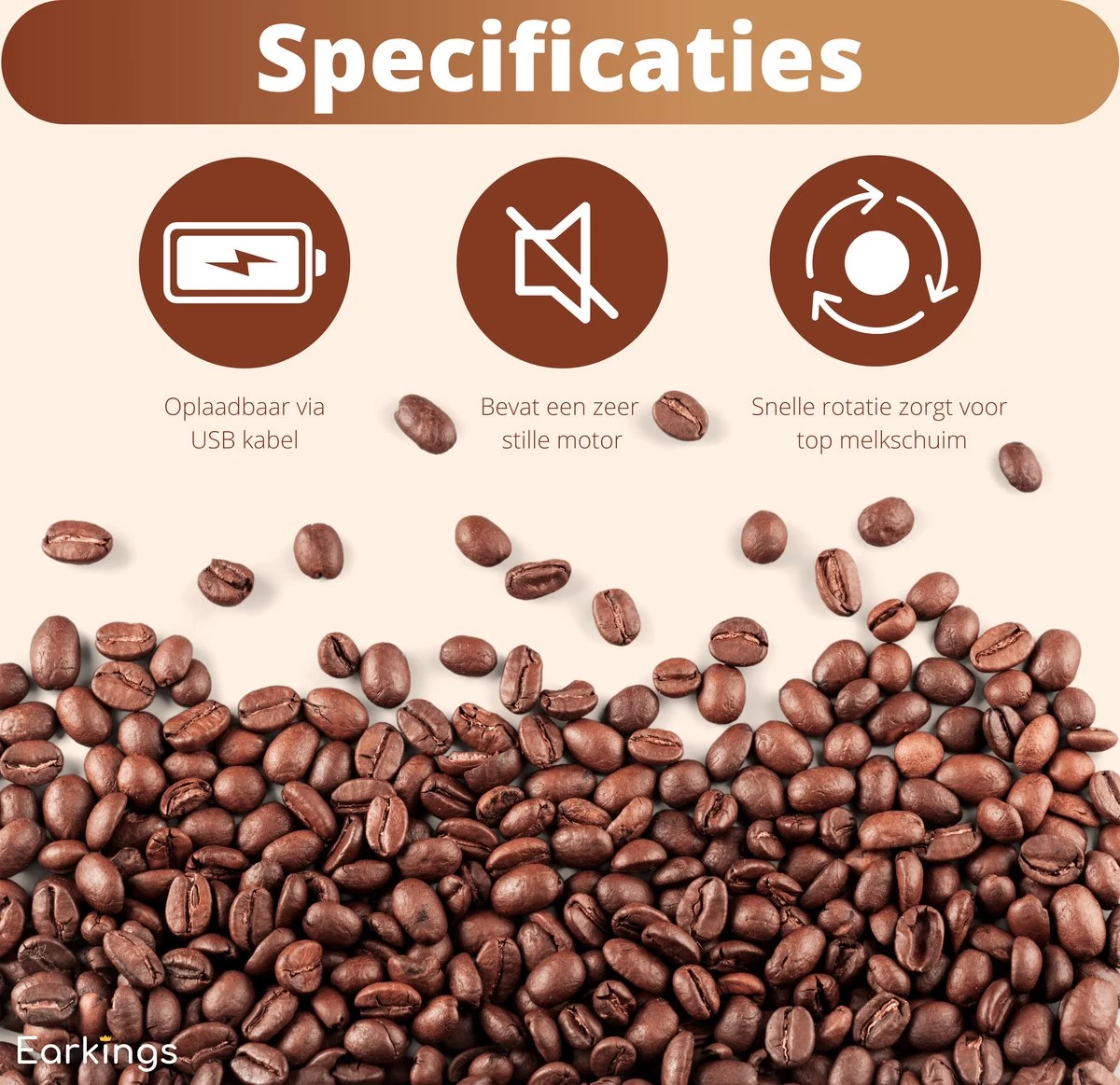 Mousseur à Lait Premium Earkings - Mousseur à Lait Rechargeable Avec Câble USB Inclus - Comprend 2 Accessoires - Mousseur à Lait électrique Wit 11 Mousseur à Lait Premium Earkings - Mousseur à Lait Rechargeable Avec Câble USB Inclus - Comprend 2 Accessoires - Mousseur à Lait électrique Wit – Image 9