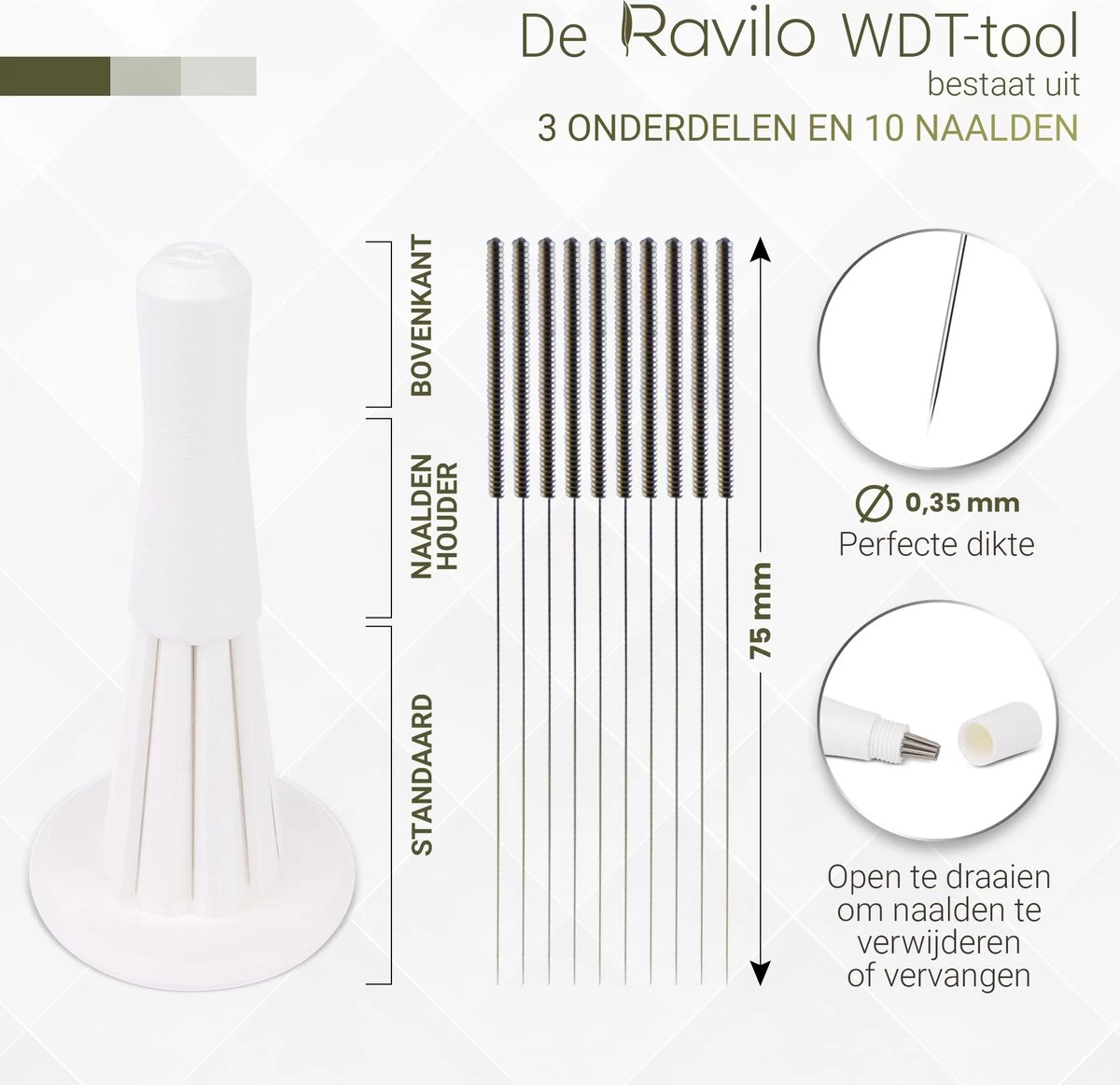 Ravilo® WDT Avec 10 Aiguilles - Wit - Outil De Distribution Espresso - Weiss Distribution Technique - Outil De Distribution WDT - 58 Mm 7 Ravilo® WDT Avec 10 Aiguilles - Wit - Outil De Distribution Espresso - Weiss Distribution Technique - Outil De Distribution WDT - 58 Mm – Image 5