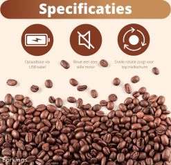 Mousseur à Lait Premium Earkings - Mousseur à Lait Rechargeable Avec Câble USB Inclus - Comprend 2 Accessoires - Mousseur à Lait électrique Zwart -Dégustation Délicate 1200x1163 7