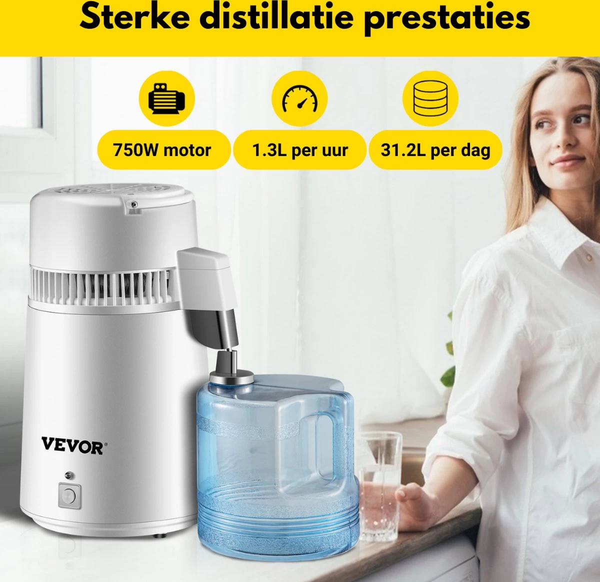 Purificateur D'eau Thuys - Distillateur D'eau - Distillateur - Filtre à Eau - Adoucisseur D'eau - 750W - Inox - 4L 5 Purificateur D'eau Thuys - Distillateur D'eau - Distillateur - Filtre à Eau - Adoucisseur D'eau - 750W - Inox - 4L – Image 3