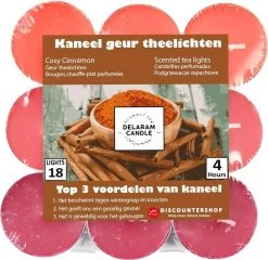 Parfumés Tea Lights - Tea Lights Avec 4 Durée De Combustion - Bougies Chauffe-plat - Parfum Tea Lights -theelichten - 18 Pcs Lumières De Thé Avec L' Geur - Cozy Feux De Thé Saveur Cannelle 6 Parfumés Tea Lights - Tea Lights Avec 4 Durée De Combustion - Bougies Chauffe-plat - Parfum Tea Lights -theelichten - 18 Pcs Lumières De Thé Avec L' Geur - Cozy Feux De Thé Saveur Cannelle -Dégustation Délicate 1200x1166