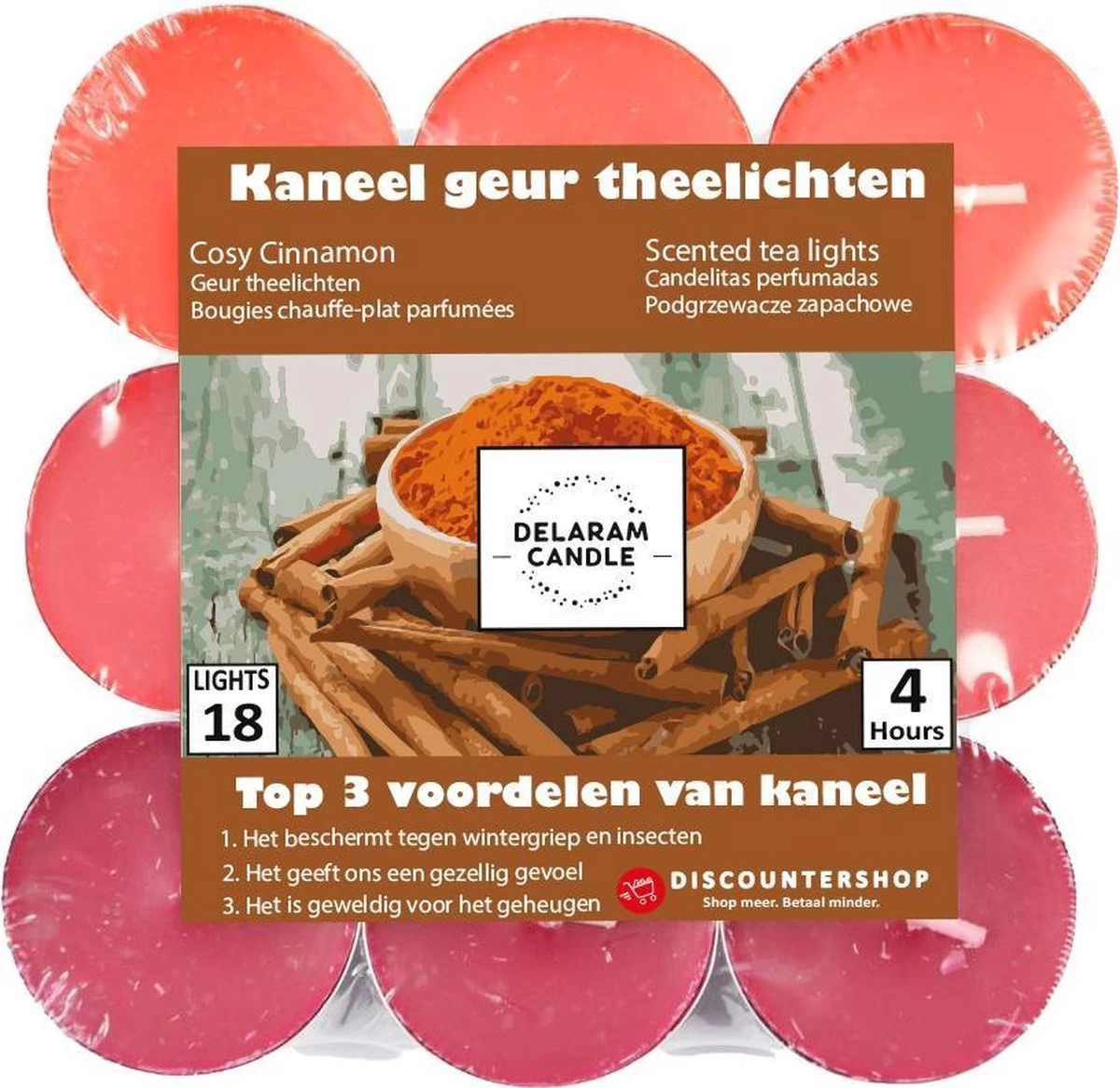 Parfumés Tea Lights - Tea Lights Avec 4 Durée De Combustion - Bougies Chauffe-plat - Parfum Tea Lights -theelichten - 18 Pcs Lumières De Thé Avec L' Geur - Cozy Feux De Thé Saveur Cannelle 4 Parfumés Tea Lights - Tea Lights Avec 4 Durée De Combustion - Bougies Chauffe-plat - Parfum Tea Lights -theelichten - 18 Pcs Lumières De Thé Avec L' Geur - Cozy Feux De Thé Saveur Cannelle – Image 2