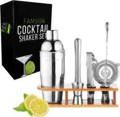 Famson Cocktail Shaker - Cocktail Set - Cocktails - Coffret Cadeau - Métal
