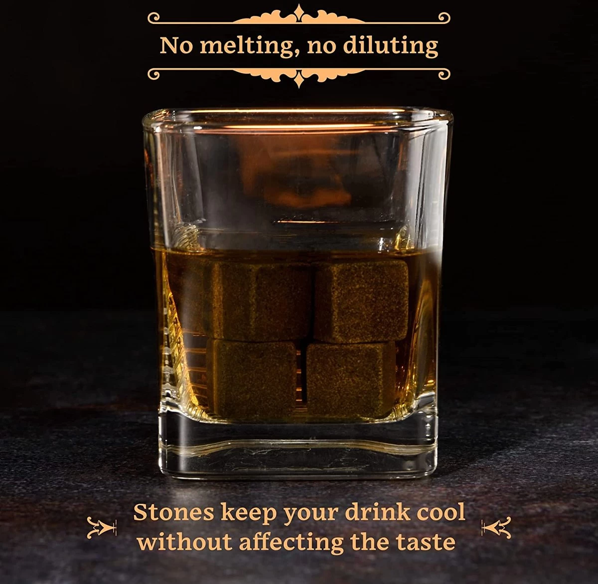 GOURMEO Pierres à Whisky En Basalte Naturel I Glaçons Réutilisables, Pierres à Whisky, Pierres De Refroidissement, 9 Pièces 4 GOURMEO Pierres à Whisky En Basalte Naturel I Glaçons Réutilisables, Pierres à Whisky, Pierres De Refroidissement, 9 Pièces – Image 2