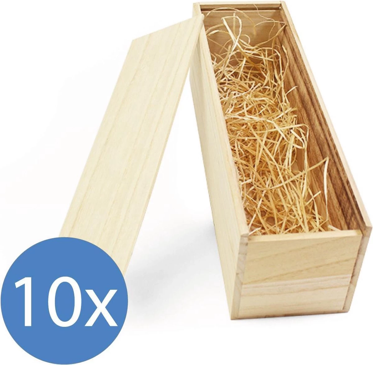 Boite à Vin Bois - 10 Pièces - Couvercle Coulissant - Y Compris Laine De Bois 3 Boite à Vin Bois - 10 Pièces - Couvercle Coulissant - Y Compris Laine De Bois