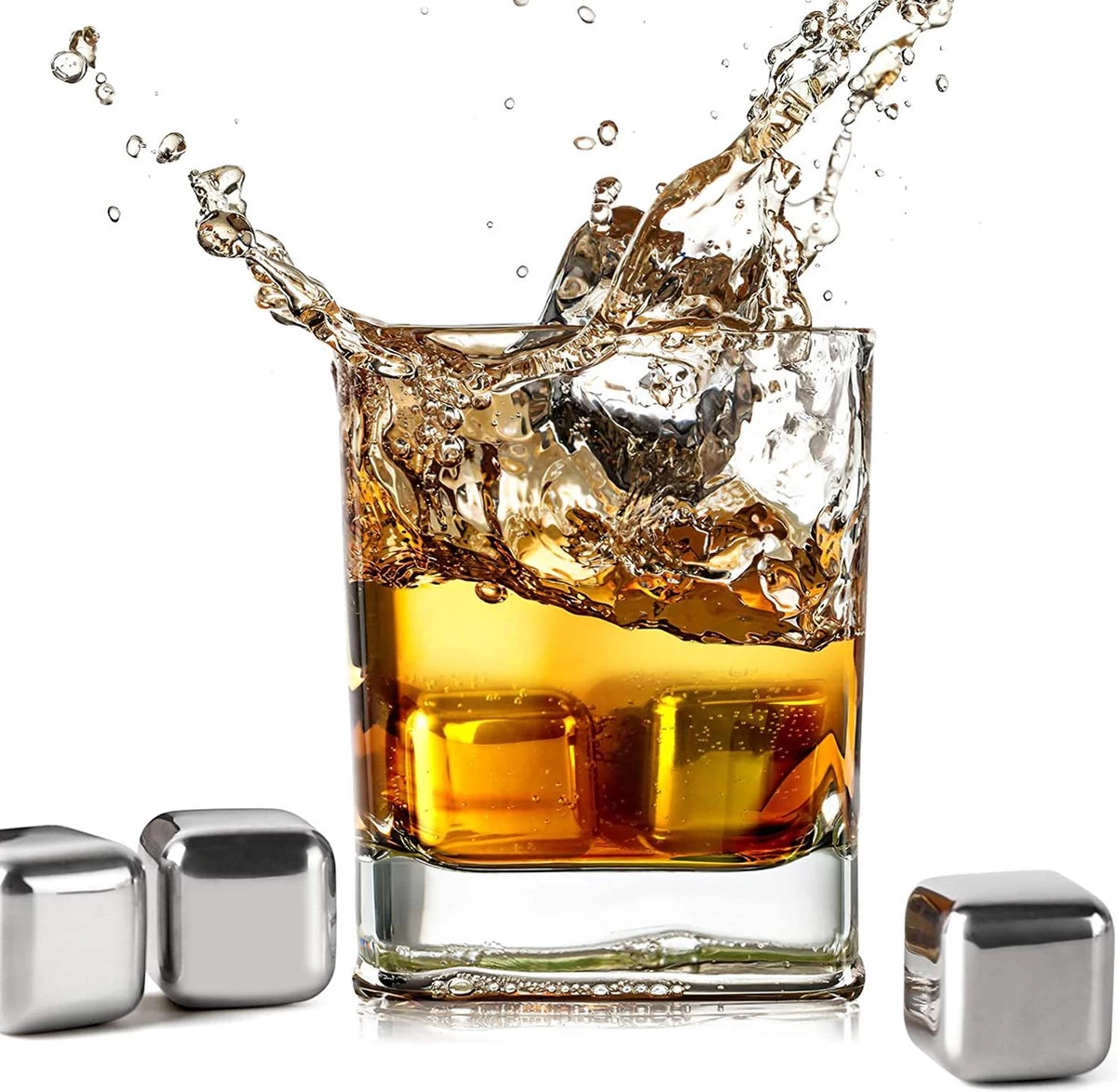 Ensemble De Pierres à Whisky Set En Acier Inoxydable - Pierres à Whisky 9 Pièces Avec Pinces à Glace - Glaçons Réutilisables - Glaçons En Métal Réutilisables 7 Ensemble De Pierres à Whisky Set En Acier Inoxydable - Pierres à Whisky 9 Pièces Avec Pinces à Glace - Glaçons Réutilisables - Glaçons En Métal Réutilisables – Image 5