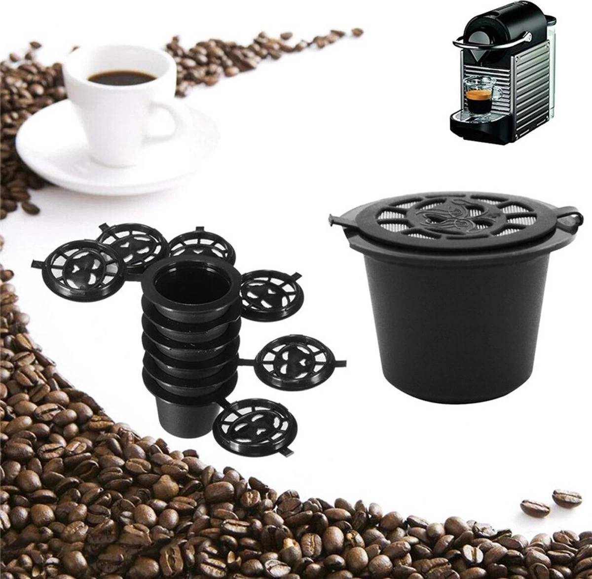 WiseGoods Luxe Set Capsules Nespresso Réutilisables - Tasses Machine à Café - Tasse Machine à Café - Capsule Café - Cadeau - 6 Pièces 7 WiseGoods Luxe Set Capsules Nespresso Réutilisables - Tasses Machine à Café - Tasse Machine à Café - Capsule Café - Cadeau - 6 Pièces – Image 5