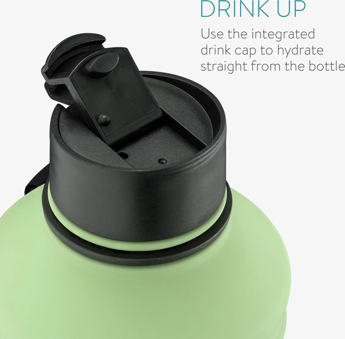 Bouteille D'eau En Acier Inoxydable à Simple Paroi Navaris - Gourde - 2L - Bouteille En Acier Inoxydable Extra Large Avec Bouchon à Boire - Idéal Pendant Le Sport - Sans BPA 8 Bouteille D'eau En Acier Inoxydable à Simple Paroi Navaris - Gourde - 2L - Bouteille En Acier Inoxydable Extra Large Avec Bouchon à Boire - Idéal Pendant Le Sport - Sans BPA – Image 6