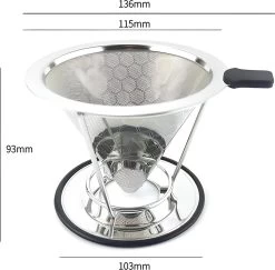 Filtre à Café Réutilisable En Acier Inoxydable - Porte-filtre à Café écologique 1x4 - Filtre à Café Permanent - Goutteur à Café - Acier Inoxydable - Camping - Barista - Espresso 12 Filtre à Café Réutilisable En Acier Inoxydable - Porte-filtre à Café écologique 1x4 - Filtre à Café Permanent - Goutteur à Café - Acier Inoxydable - Camping - Barista - Espresso -Dégustation Délicate 1200x1180 4