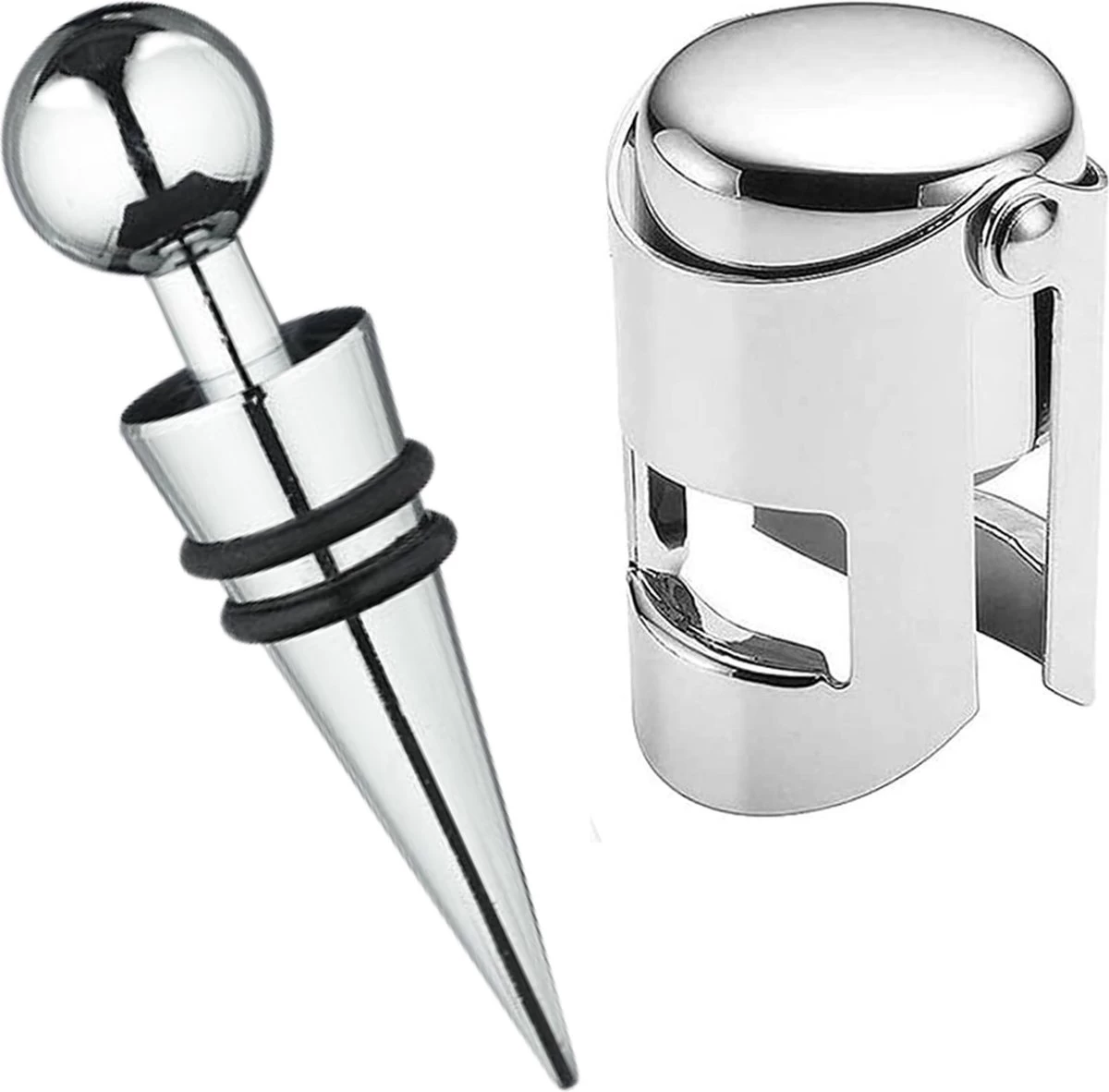 Ensemble De Vin De Luxe Cheqo® - Set De Champagne Avec Bec Verseur - Bouchon De Vin - Set De Valve De Vin 3 Ensemble De Vin De Luxe Cheqo® - Set De Champagne Avec Bec Verseur - Bouchon De Vin - Set De Valve De Vin