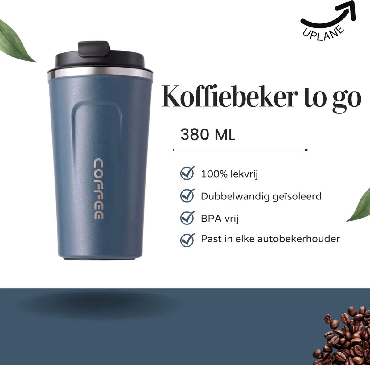 Tasse Thermos - Mug De Voyage - Tasse Thermos Café - Tasse à Café à Emporter - Double Paroi, Inox & Etanche - 380 ML - Blauw 4 Tasse Thermos - Mug De Voyage - Tasse Thermos Café - Tasse à Café à Emporter - Double Paroi, Inox & Etanche - 380 ML - Blauw – Image 2