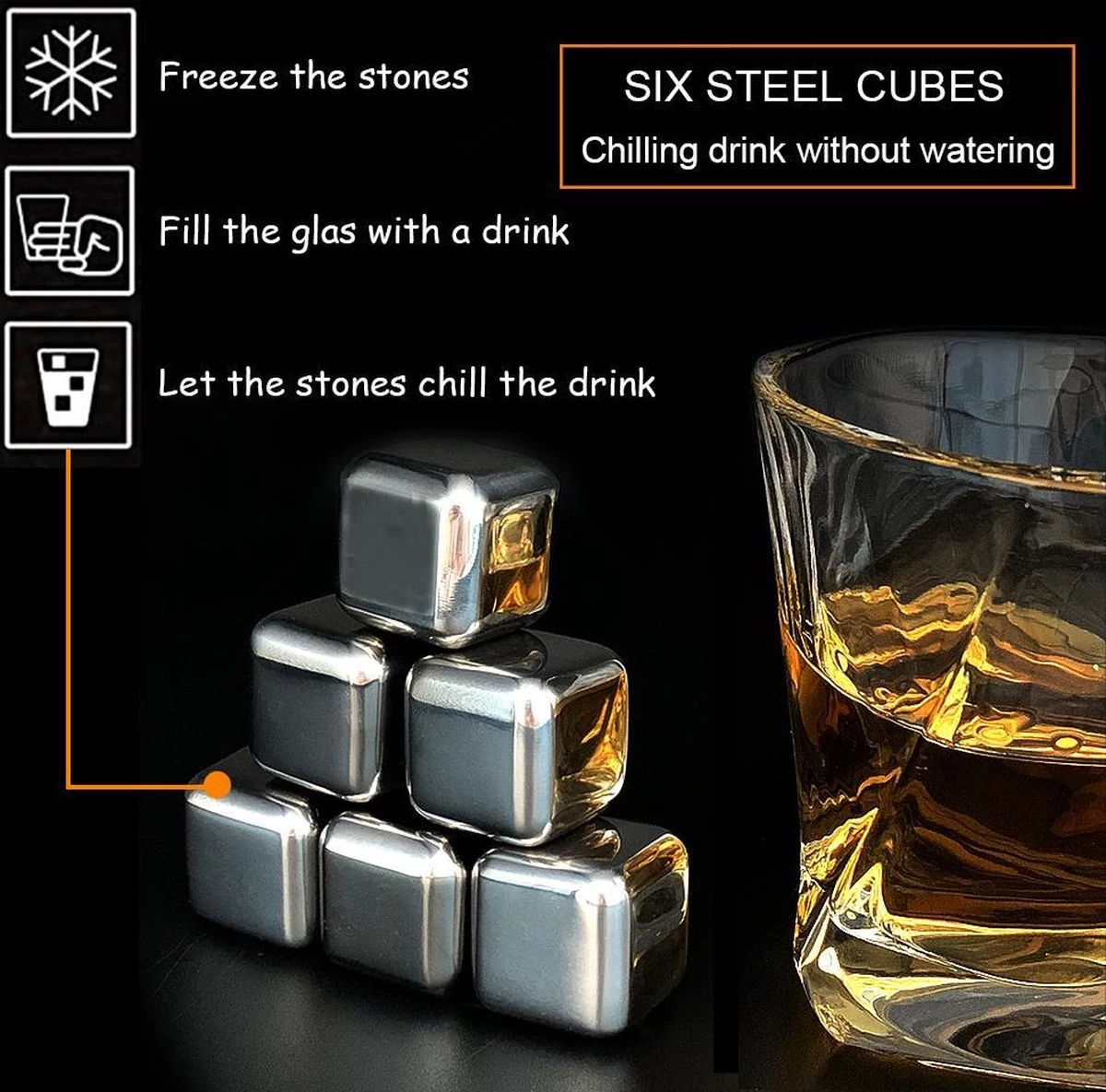 Set De Pierres à Whisky (6 Pièces) Incl. - Pierres Whisky Les Tenailles - Luxe Gift Set - Cubes De Glace Réutilisables - Icecubes Avec Des Pinces 7 Set De Pierres à Whisky (6 Pièces) Incl. - Pierres Whisky Les Tenailles - Luxe Gift Set - Cubes De Glace Réutilisables - Icecubes Avec Des Pinces – Image 5