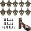 10 Pcs Ouvre-Bouteille Mural Ouvre-Bière Ouvre-Bouteille Mural Ouvre-Bouteille Mural Avec Vis Pour Bière Bar Restaurant Cuisine (Bronze)