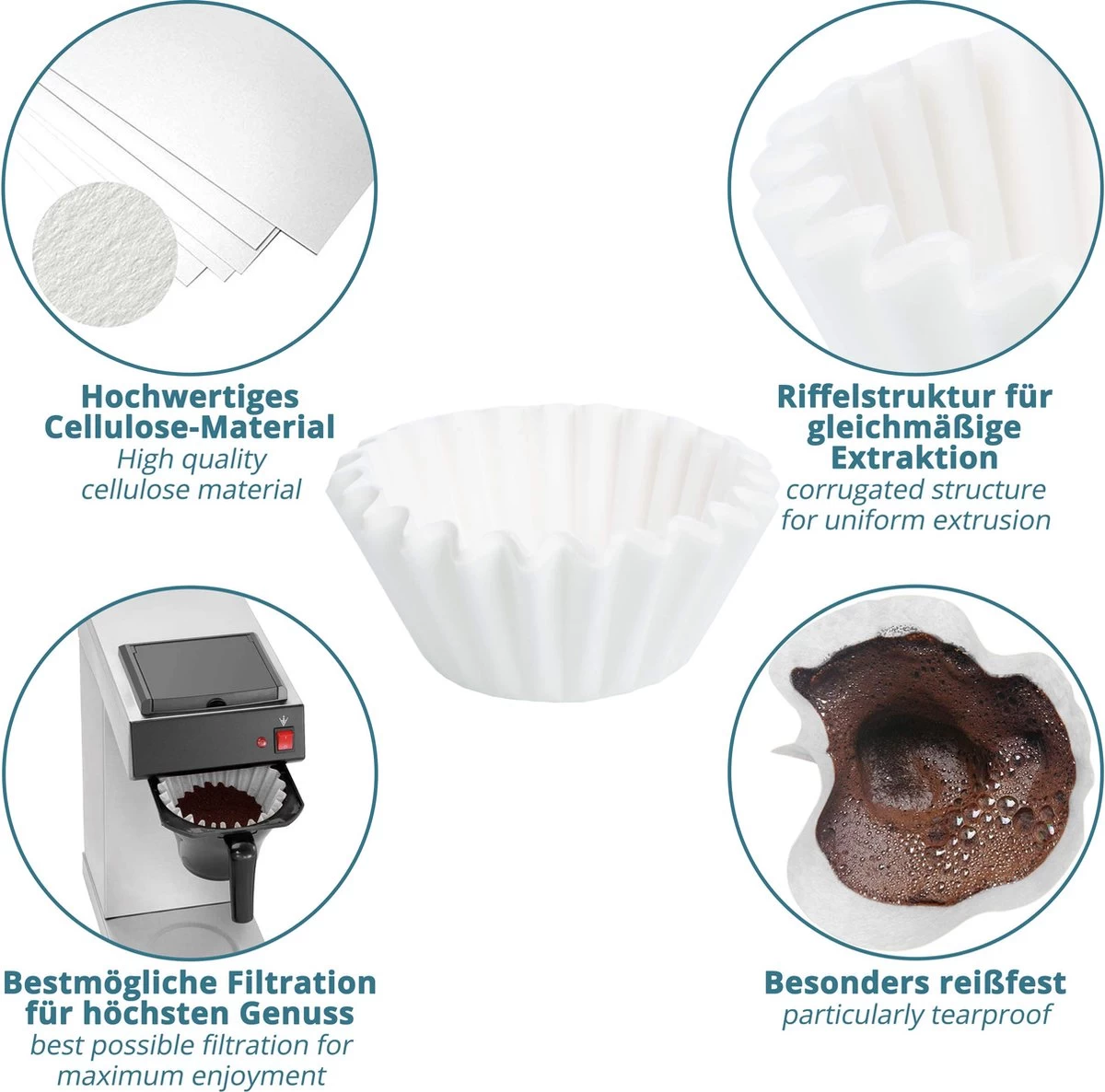 Filtre à Café 440 Pour Cafetière à Filtre à Panier En Blanc / 80/200 Sacs Filtrants En Papier Filtre à Panier De 28 G De Haute Qualité +plus: 10% 4 Filtre à Café 440 Pour Cafetière à Filtre à Panier En Blanc / 80/200 Sacs Filtrants En Papier Filtre à Panier De 28 G De Haute Qualité +plus: 10% – Image 2