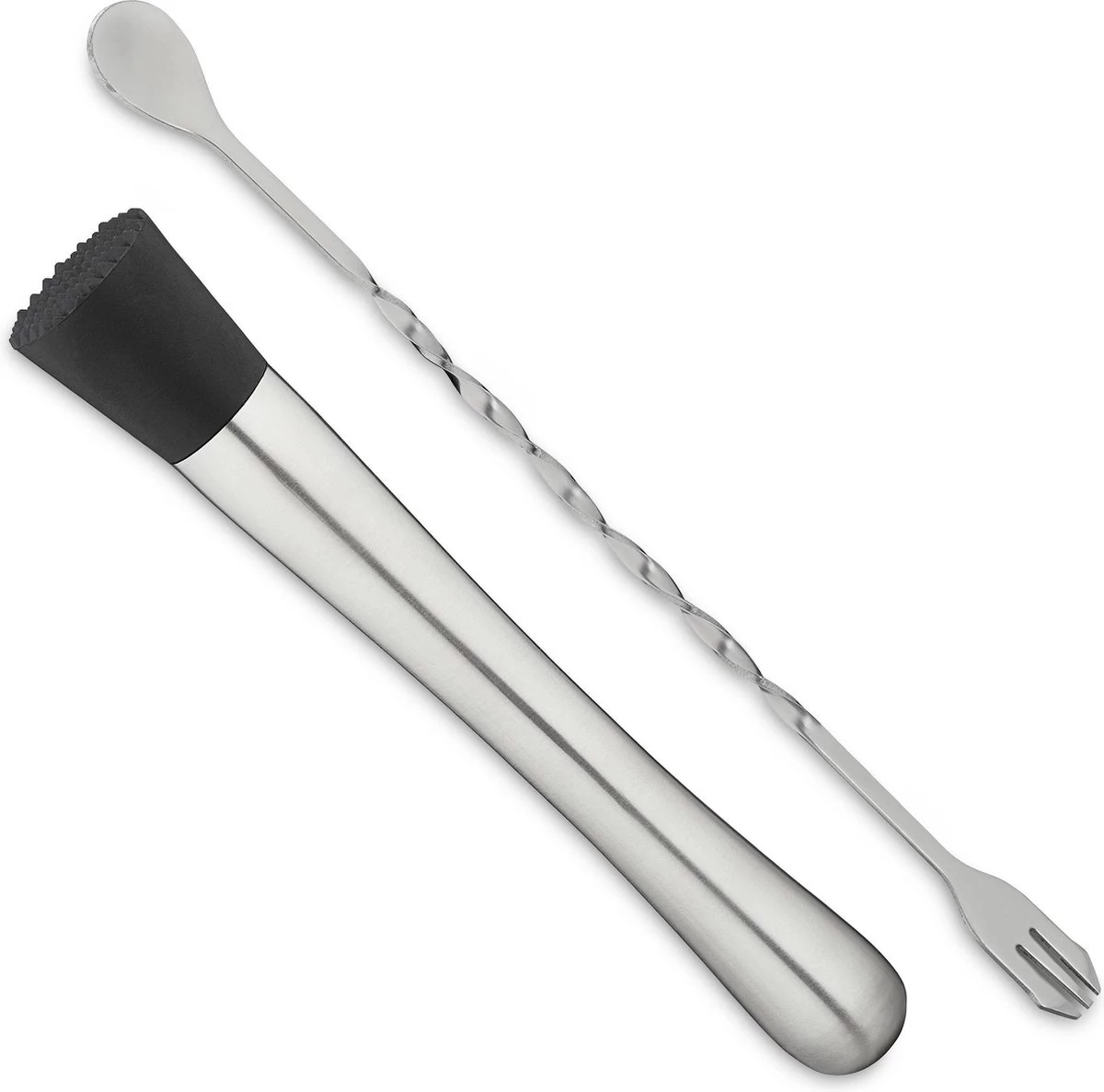 Relaxdays Pilon à Cocktail Et Cuillère De Bar - Pilon - Cuillère à Cocktail - 26 Cm - Goût Neutre 3 Relaxdays Pilon à Cocktail Et Cuillère De Bar - Pilon - Cuillère à Cocktail - 26 Cm - Goût Neutre