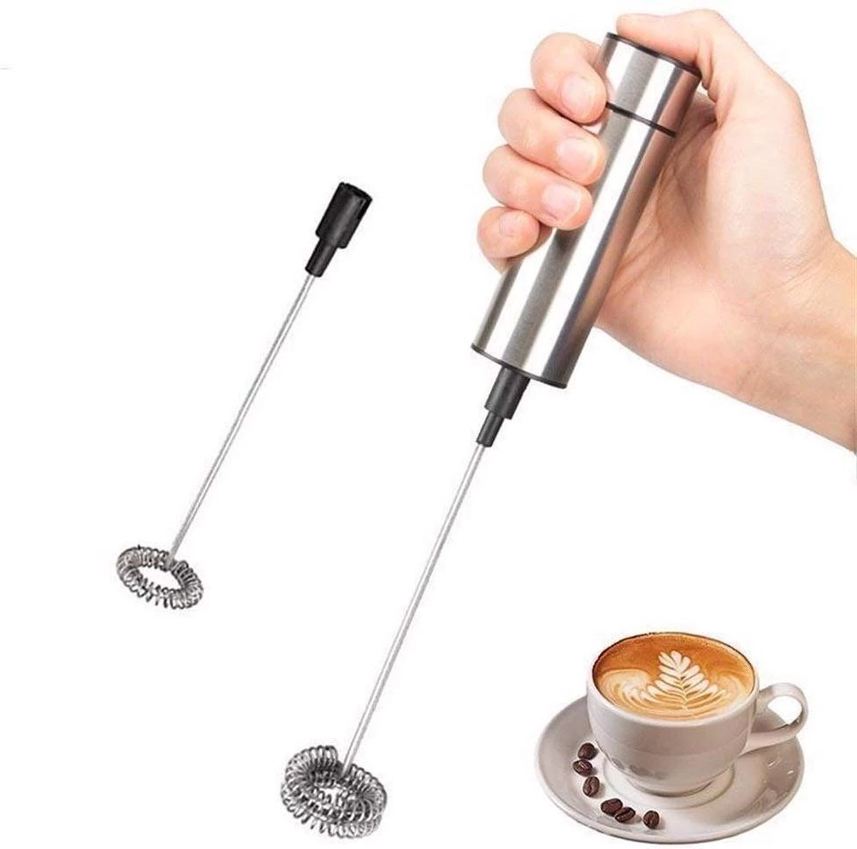 Perow à Lait électrique Perow - Mousseur à Lait - Avec Piles - Argent - Acier Inoxydable 4 Perow à Lait électrique Perow - Mousseur à Lait - Avec Piles - Argent - Acier Inoxydable – Image 2