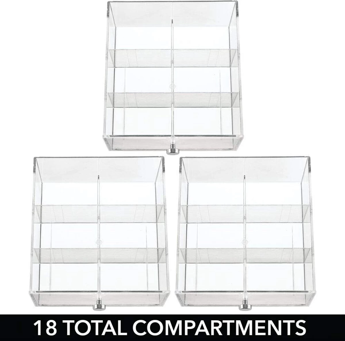 MDesign - Boîte à Thé - Organisateur De Cuisine/boîte De Rangement Pour Sachets De Thé, Tasses à Café, Bonbons Et Plus - Avec 18 Compartiments Et 3 Tiroirs/plastique - Crème/transparent 5 MDesign - Boîte à Thé - Organisateur De Cuisine/boîte De Rangement Pour Sachets De Thé, Tasses à Café, Bonbons Et Plus - Avec 18 Compartiments Et 3 Tiroirs/plastique - Crème/transparent – Image 3
