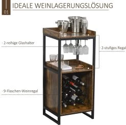 IN.HOMEXL Boxwel - Cave à Vin - Casier à Vin Métal - Bois - Armoire Industrielle - Pour 9 Bouteilles - 113 X 52 X 40 Cm Bois - Marron / Zwart 19 IN.HOMEXL Boxwel - Cave à Vin - Casier à Vin Métal - Bois - Armoire Industrielle - Pour 9 Bouteilles - 113 X 52 X 40 Cm Bois - Marron / Zwart -Dégustation Délicate 1200x1189 4