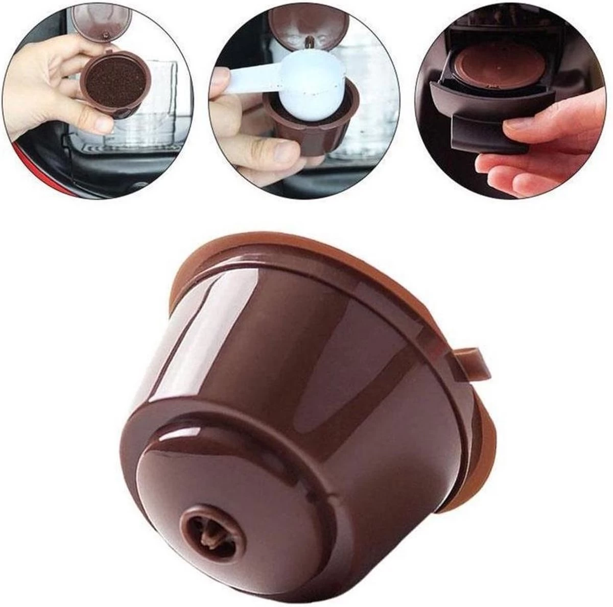 3 X Tasse à Café Réutilisable Dolce Gusto - Café En Capsule - Capsules à Café Rechargeables - Café Réutilisables - Filtre à Brosse Cuillère 5 3 X Tasse à Café Réutilisable Dolce Gusto - Café En Capsule - Capsules à Café Rechargeables - Café Réutilisables - Filtre à Brosse Cuillère – Image 3