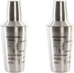 2x Shakers à Cocktails Argent 500 Ml En Acier Inoxydable - Fournitures De Cuisine - Fournitures Bar/café - Confection De Cocktails - Tasses à Mix/secouer
