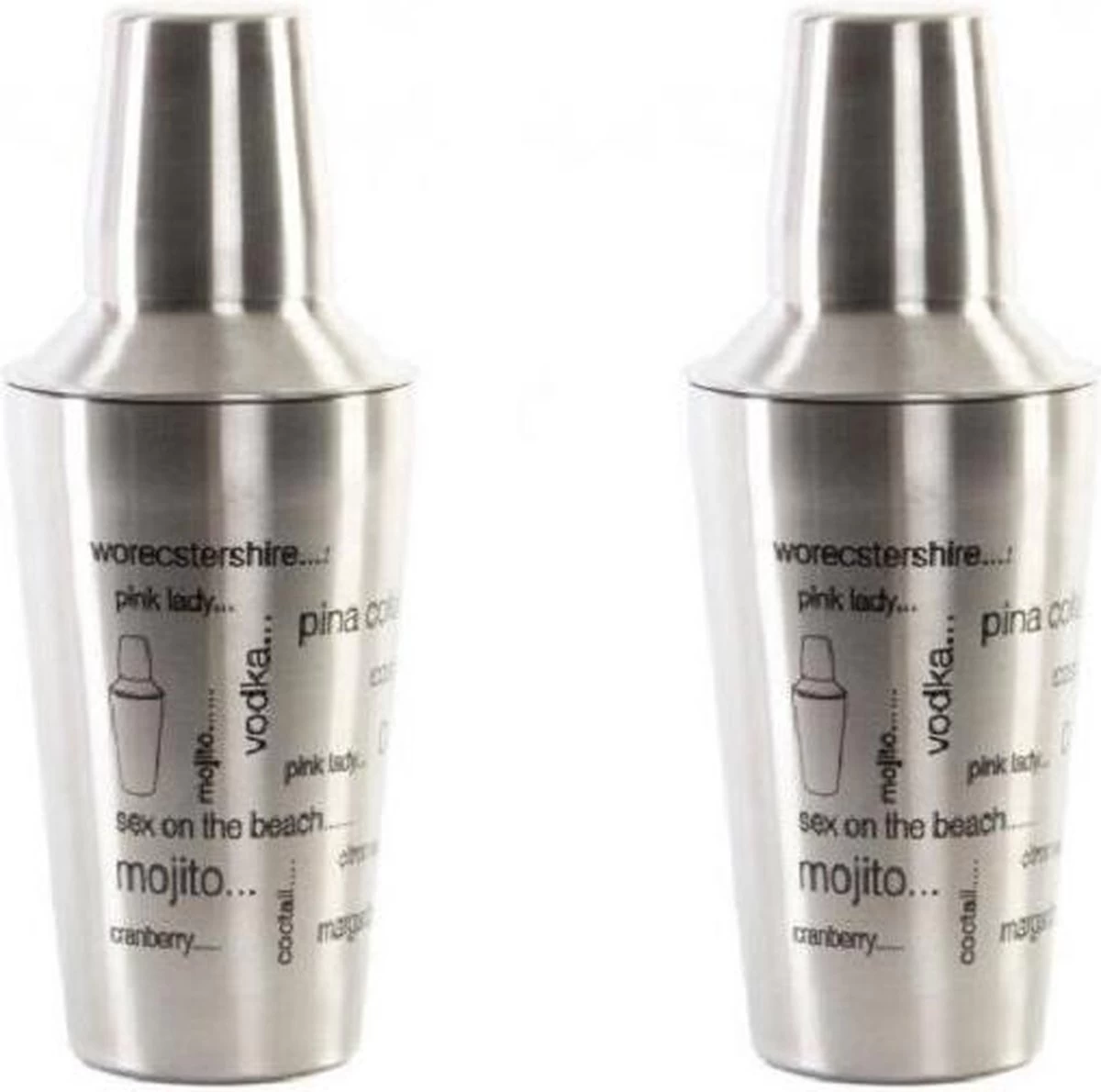2x Shakers à Cocktails Argent 500 Ml En Acier Inoxydable - Fournitures De Cuisine - Fournitures Bar/café - Confection De Cocktails - Tasses à Mix/secouer 3 2x Shakers à Cocktails Argent 500 Ml En Acier Inoxydable - Fournitures De Cuisine - Fournitures Bar/café - Confection De Cocktails - Tasses à Mix/secouer