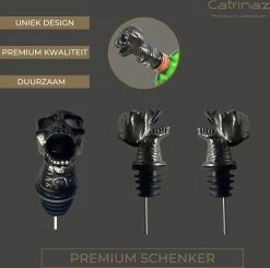 Catrinaz® - Verseur Premium Avec Tête De Mort - Bec Verseur - Verseur à Vin - Verseur - Zwart - Tête De Mort Noire - Tête De Mort - Coffret Cadeau Luxe - Cadeau Uniek - Cadeau Homme Et Femme -Dégustation Délicate 1200x1191 26