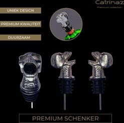 Catrinaz® - Verseur Premium Avec Tête De Mort - Bec Verseur - Verseur à Vin - Verseur - Couleur Argent - Tête De Mort Argentée - Tête De Mort - Coffret Cadeau Luxe - Cadeau Uniek - Cadeau Pour Homme Et Femme -Dégustation Délicate 1200x1191 28