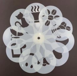 Modèle Café Cupcake Pâtisserie Sucre Glace Pochoir à Café épandeur De Cacao Barista Réutilisable 19 Pcs