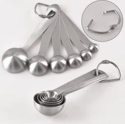 Newk 6 Cuillères PCS, Ensemble D'ustensiles De Cuisine En Métal En Acier Inoxydable Pour Ingrédients Secs Et Liquides -Dégustation Délicate 1200x1192 11