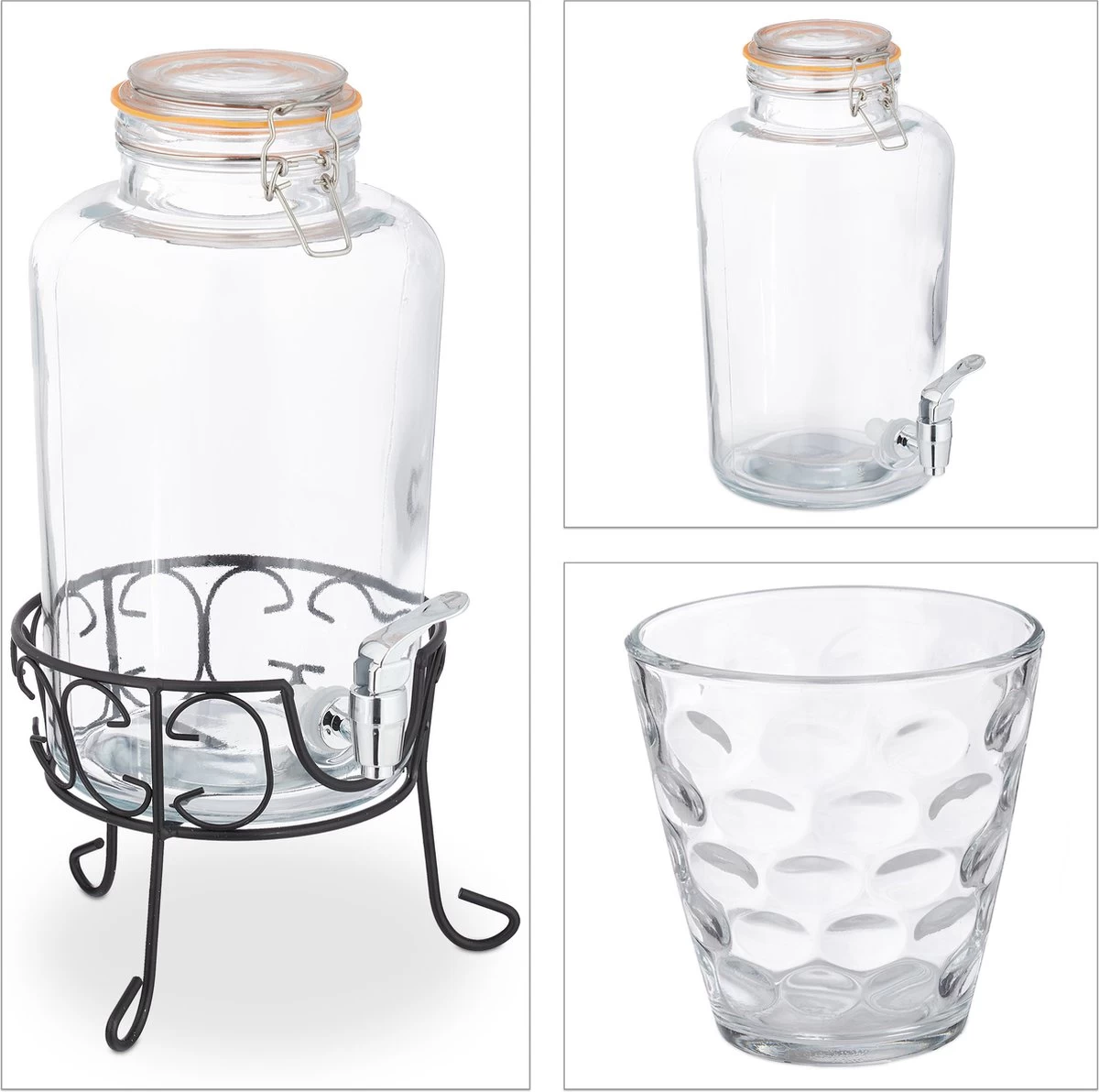 Ensemble De Robinet De Limonade Relaxdays Avec Support - 4 L - Distributeur De Boissons Avec Robinet - Canette De Sangria 5 Ensemble De Robinet De Limonade Relaxdays Avec Support - 4 L - Distributeur De Boissons Avec Robinet - Canette De Sangria – Image 3