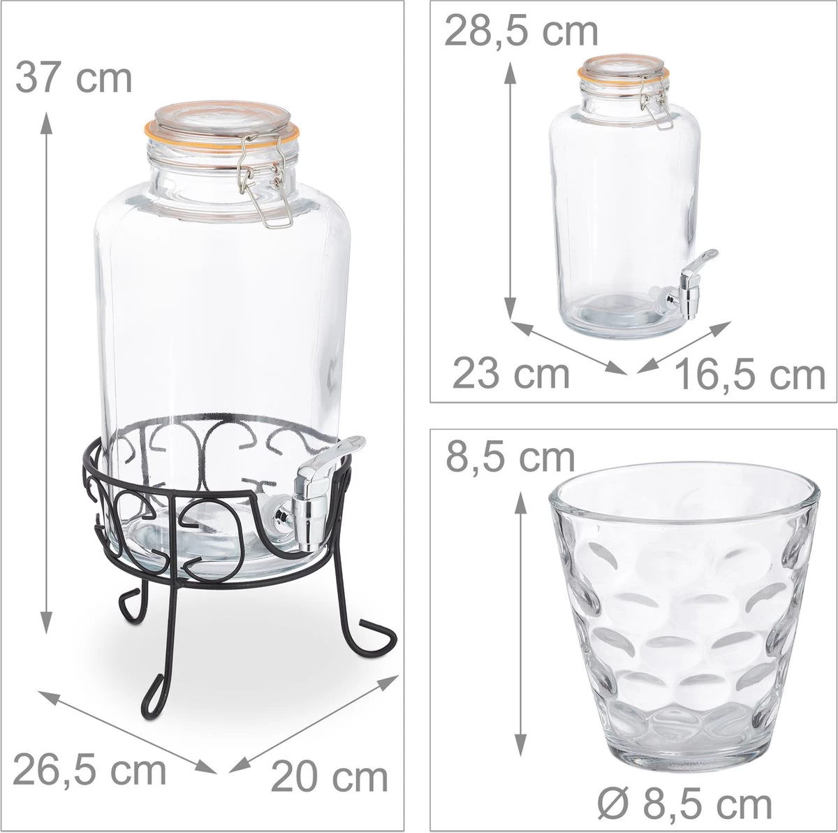 Ensemble De Robinet De Limonade Relaxdays Avec Support - 4 L - Distributeur De Boissons Avec Robinet - Canette De Sangria 7 Ensemble De Robinet De Limonade Relaxdays Avec Support - 4 L - Distributeur De Boissons Avec Robinet - Canette De Sangria – Image 5