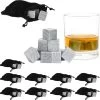 Relaxdays 90 X Pierres De Whisky, Pierres De Whisky, Gris, Glaçons, Insipide, Sac à Poussière