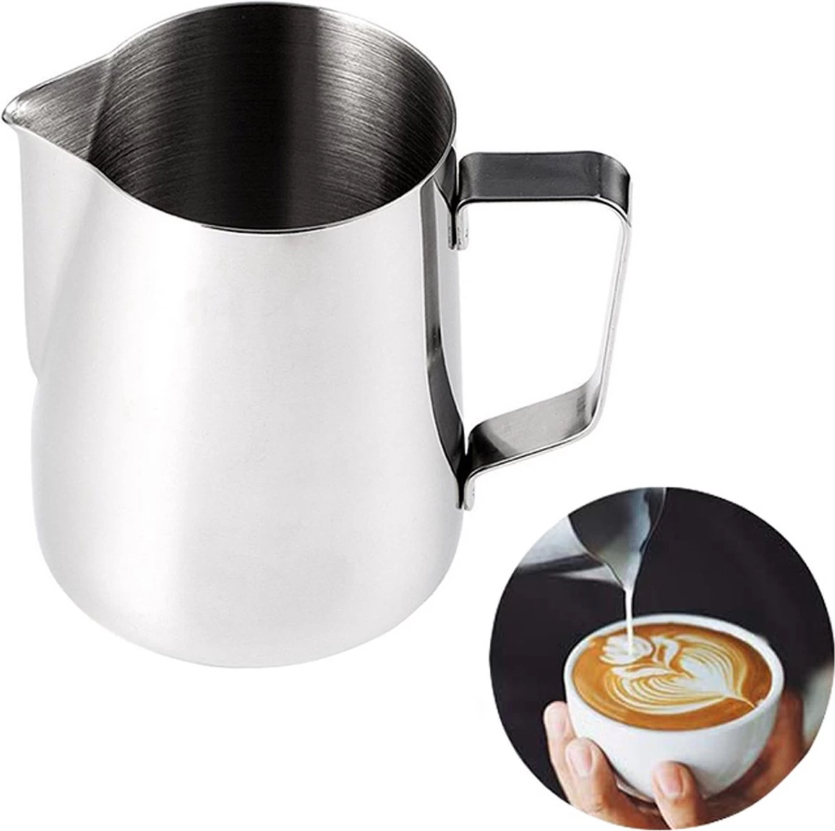 Pot à Lait - 600 ML - Pot à Mousser Le Lait - Pot à Lait Barista Acier Inoxydable (SS) 4 Pot à Lait - 600 ML - Pot à Mousser Le Lait - Pot à Lait Barista Acier Inoxydable (SS) – Image 2