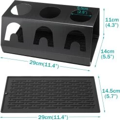 KINGDOWAY Porte-bouteilles - Porte-bouteilles - Porte-bouteilles - Avec Tapis Anti-goutte - Pour Bouteilles Duo, Crystal, Easy, Fuse, E-mail Soda Stream - Zwart Mat -Dégustation Délicate 1200x1197 23