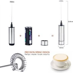 TDR - Mousseur à Lait électrique - Acier Inoxydable - Fonctionne Sur Batterie - Avec Brosse De Nettoyage -Dégustation Délicate 1200x1198 11