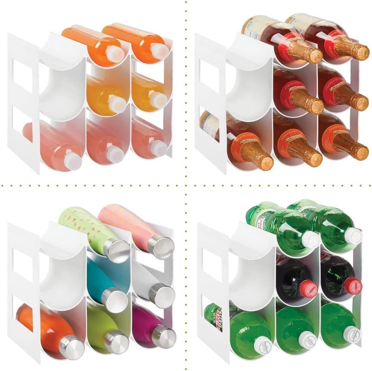 MDesign Casier à Vin Et à Bouteilles Pratique, Casier à Vin En Plastique Pour Jusqu'à 9 Bouteilles, Casier Autonome Pour Bouteilles De Vin Ou Autres Boissons, Blanc 6 MDesign Casier à Vin Et à Bouteilles Pratique, Casier à Vin En Plastique Pour Jusqu'à 9 Bouteilles, Casier Autonome Pour Bouteilles De Vin Ou Autres Boissons, Blanc – Image 4