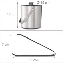 Relaxdays - Seau à Glace Avec Pince Et Couvercle 2 Litres - Seau à Glace Argenté - Acier Inoxydable -Dégustation Délicate 1200x1198 34
