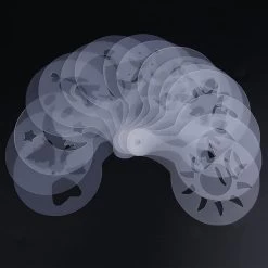 16 Cappuccino Café Barista Stencils Template Spreader Pad Duster Spray - Cappuccino Template - Réutilisable Barista Set - Cocoa Modèles - 16 Pièces -Dégustation Délicate 1200x1198 9