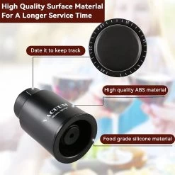 Pompe à Vide à Vin DOWO® Avec échelle De Date - Bouchon à Vin - Pompe à Vide à Vin - Bouchon à Champagne -Dégustation Délicate 1200x1200 1061